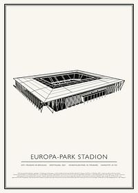 Europa-Park Stadion Vintage Skizze Poster-1