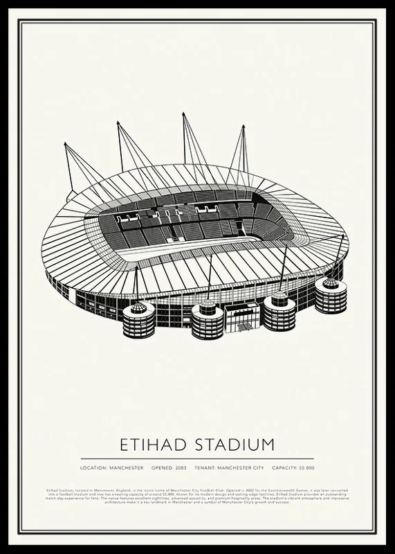 Etihad Stadium Vintage Sketch poster-12