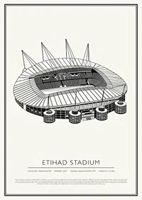 Etihad Stadium Vintage Sketch poster-1