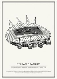 Etihad Stadium Vintage Sketch poster-1