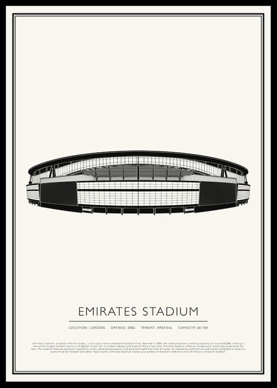 Emirates Stadium Vintage Skizzenplakat-12