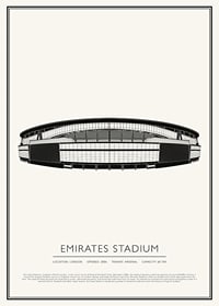 Emirates Stadium Vintage Skizzenplakat-1