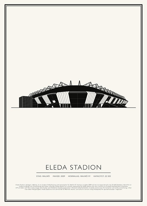 Eleda Stadion Vintage Skiss poster-12