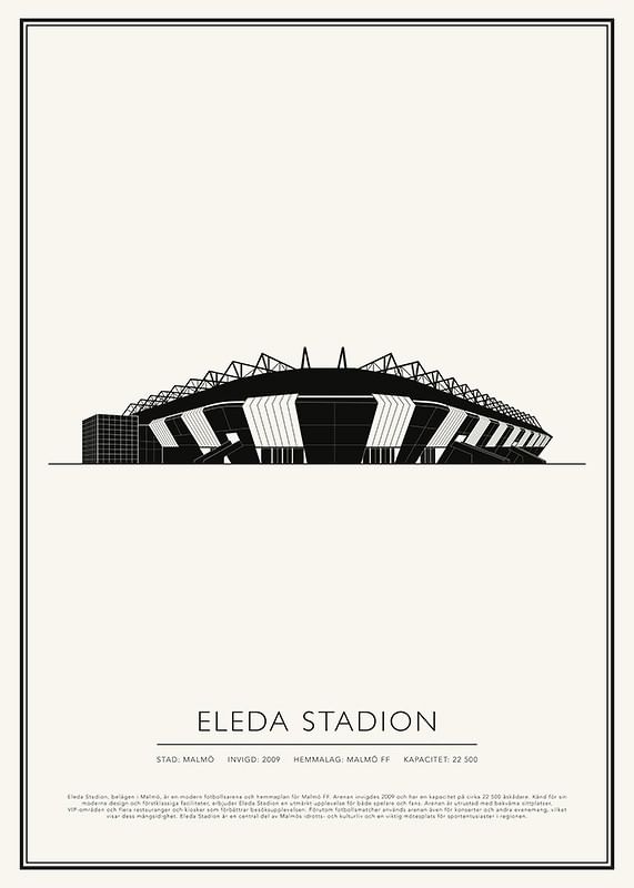 Eleda Stadion Vintage Skiss poster-12