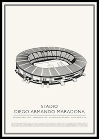Stadio Diego Armando Maradona Vintage Schizzo poster-0