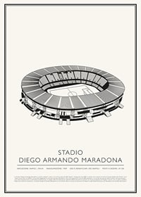 Stadio Diego Armando Maradona Vintage Schizzo poster-1