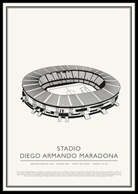 Stadio Diego Armando Maradona Vintage Sketch poster-0