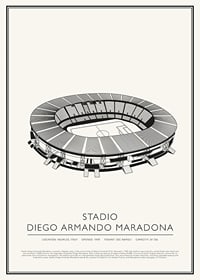 Stadio Diego Armando Maradona Vintage Sketch poster-1