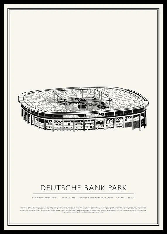 Deutsche Bank Park Vintage Sketch poster-12