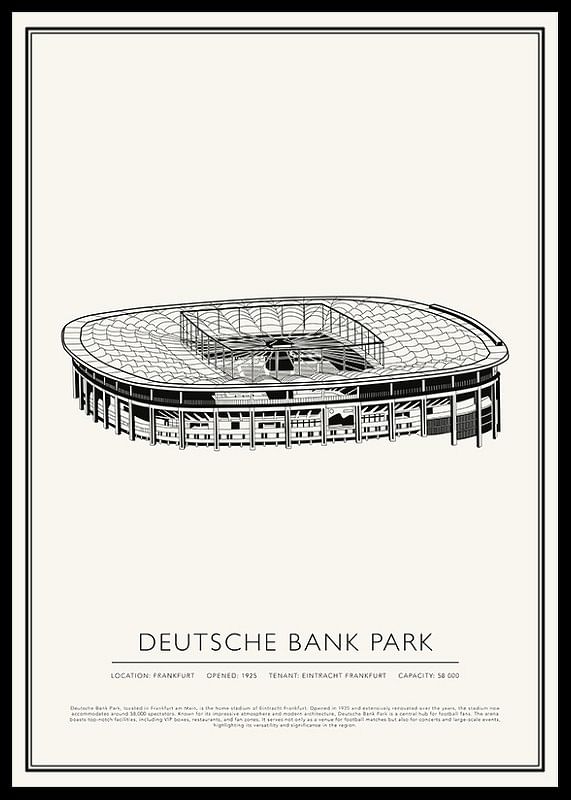 Deutsche Bank Park Vintage Sketch poster-12