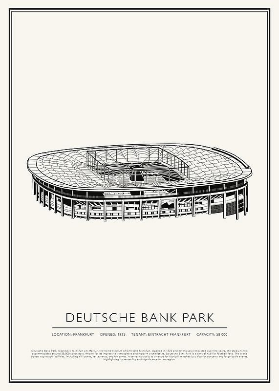 Deutsche Bank Park Vintage Sketch poster-12