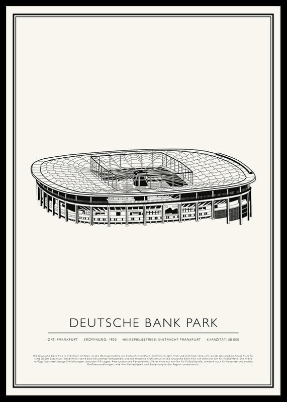 Deutsche Bank Park Vintage Skizze Poster-12