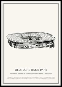 Deutsche Bank Park Vintage Skizze Poster-0