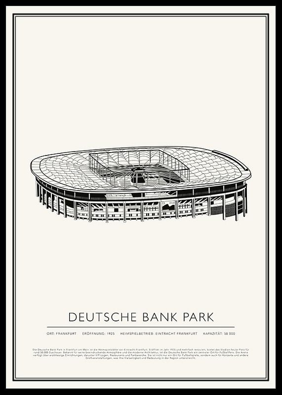 Deutsche Bank Park Vintage Skizze Poster-12