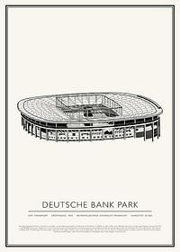 Deutsche Bank Park Vintage Skizze Poster-1