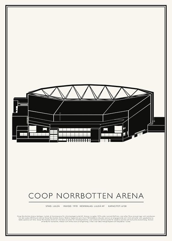 Poster Coop Norrbotten Arena Vintage Skiss 01 SE