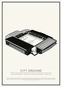 City Ground Vintage Skiss affisch-1