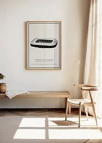 Cardiff City Stadium Vintage Sketch poster-2