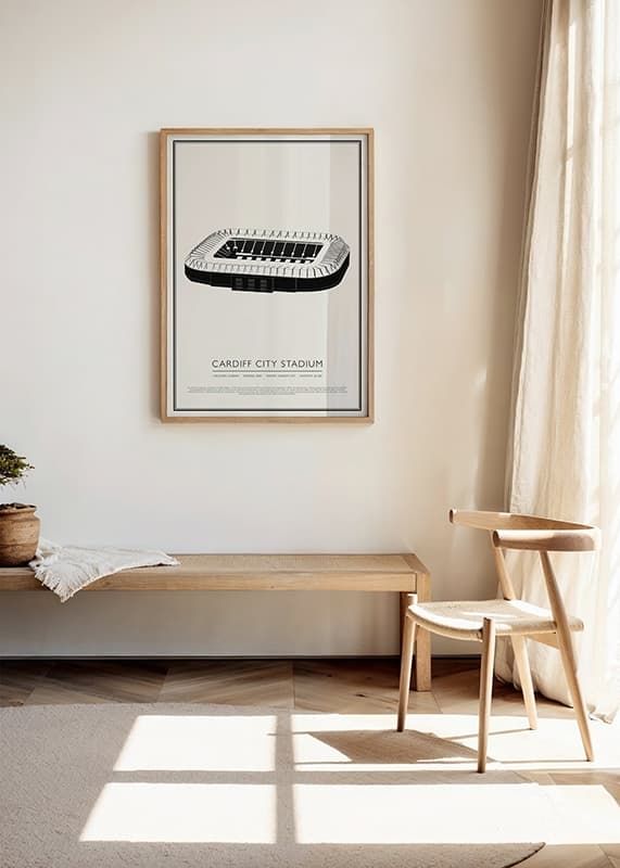 Poster Cardiff City Stadium Vintage Sketch 01 EN crossfade