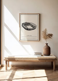 Camp Nou Vintage Sketch póster-2