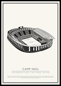 Camp Nou Vintage Sketch poster-0