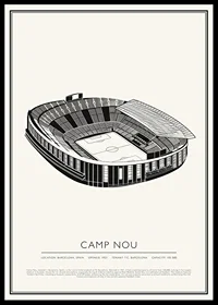 Camp Nou Vintage Skiss affisch-0