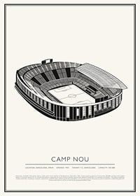 Camp Nou Vintage Sketch poster-1