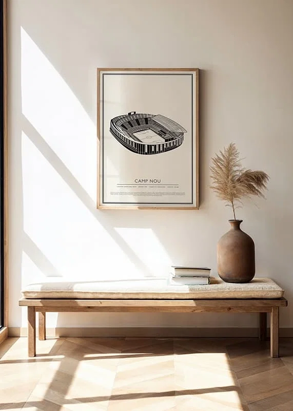 Camp Nou Vintage Skiss affisch-12