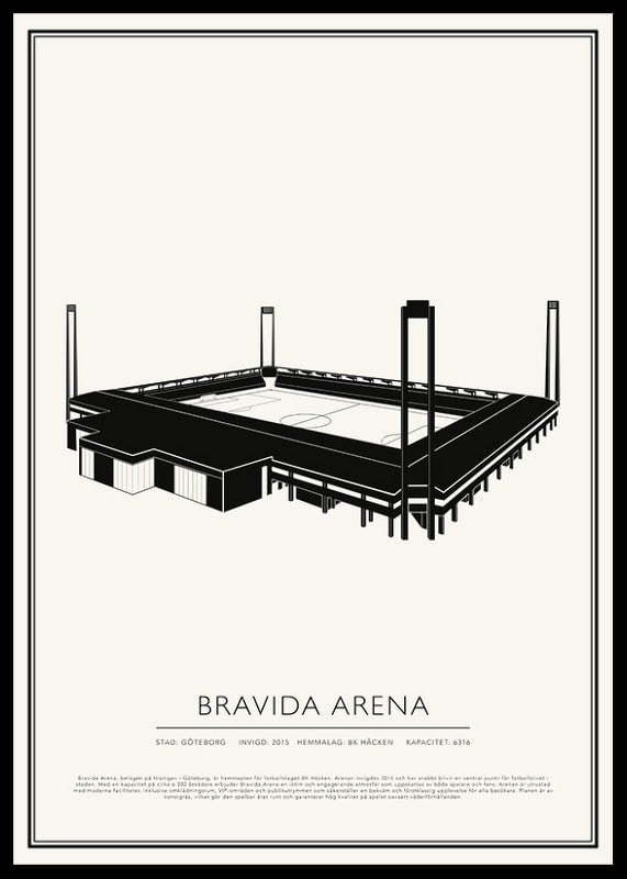 Bravida Arena Vintage Skiss poster-12