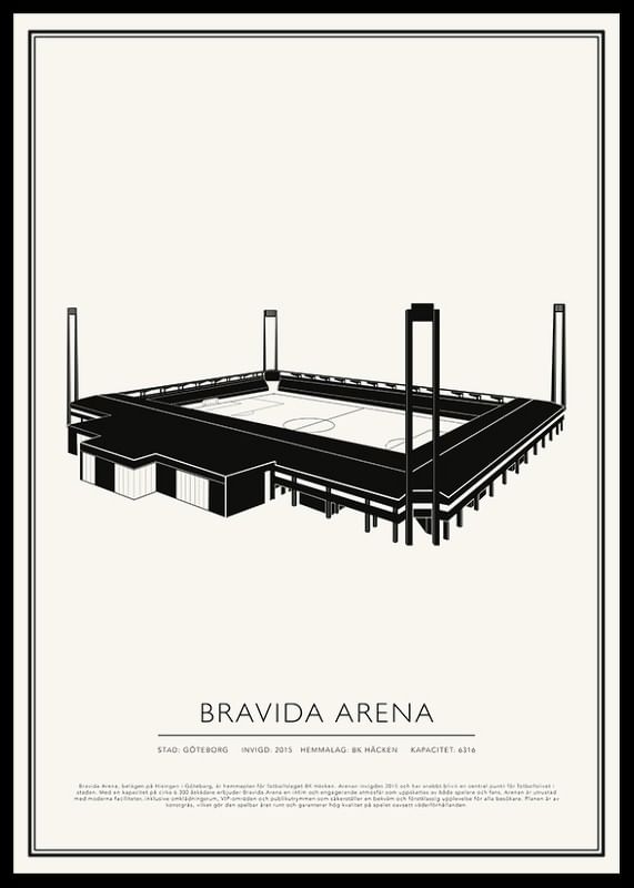Bravida Arena Vintage Skiss poster-12