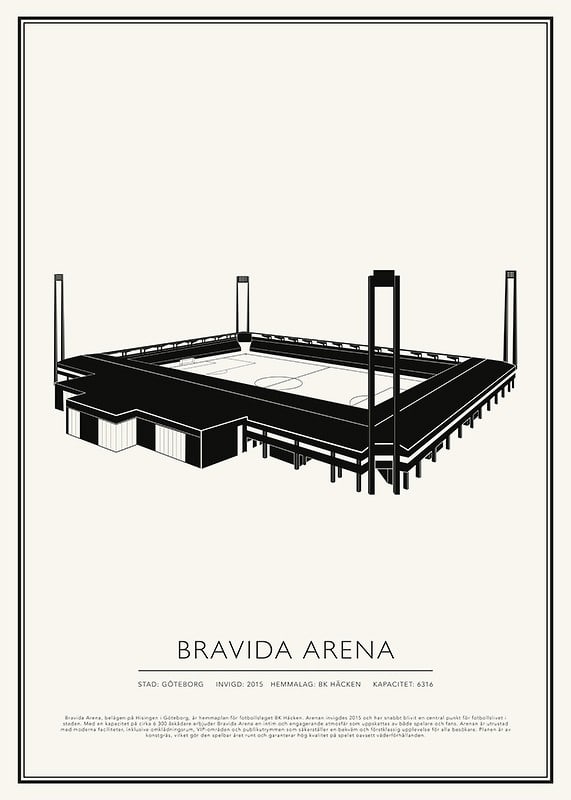 Poster Bravida Arena Vintage Skiss 01 SE