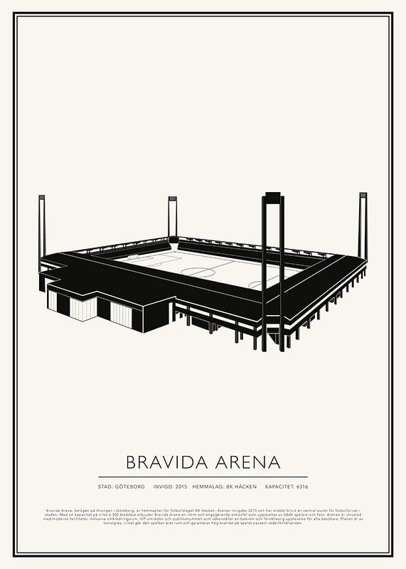 Bravida Arena Vintage Skiss poster-12