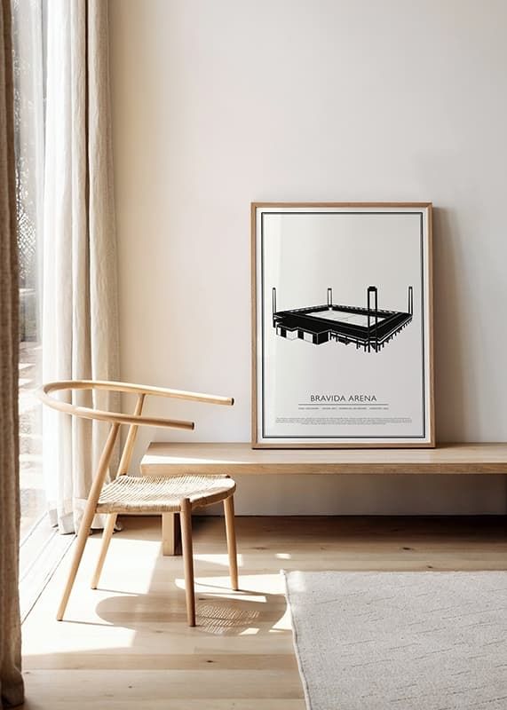 Bravida Arena Vintage Skiss poster-12