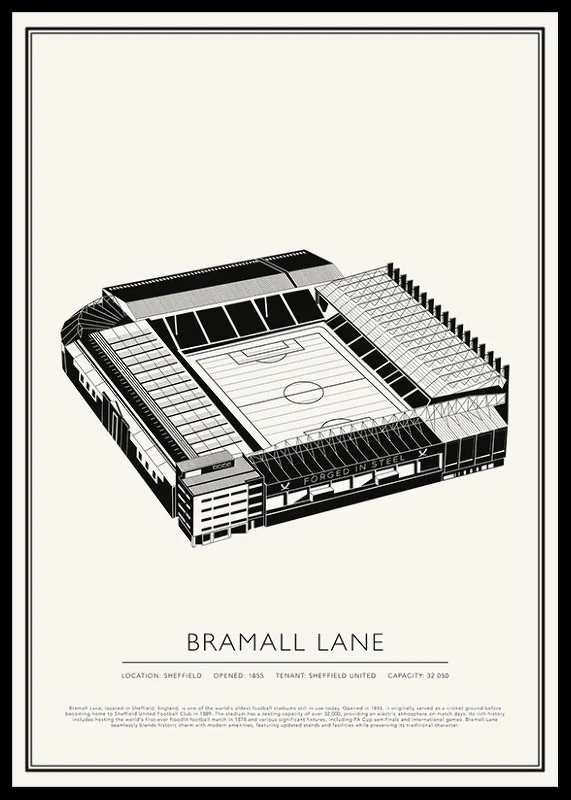 Bramall Lane Vintage Sketch affisch-12
