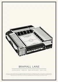 Bramall Lane Vintage Sketch affisch-1