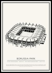 Plagát Borussia-Park Vintage Sketch-0