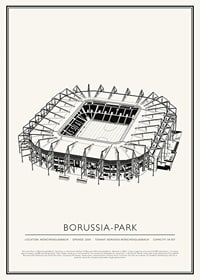 Borussia-Park Vintage Sketch affisch-1