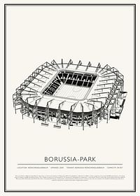 Plagát Borussia-Park Vintage Sketch-1