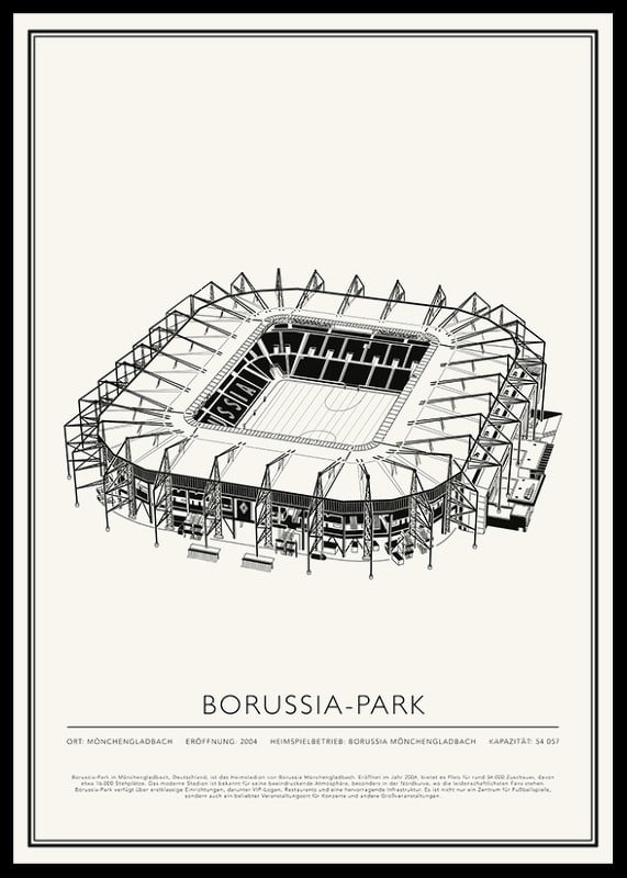 Borussia-Park Vintage Skizze Poster-12