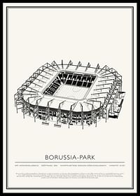 Borussia-Park Vintage Skizze Poster-0
