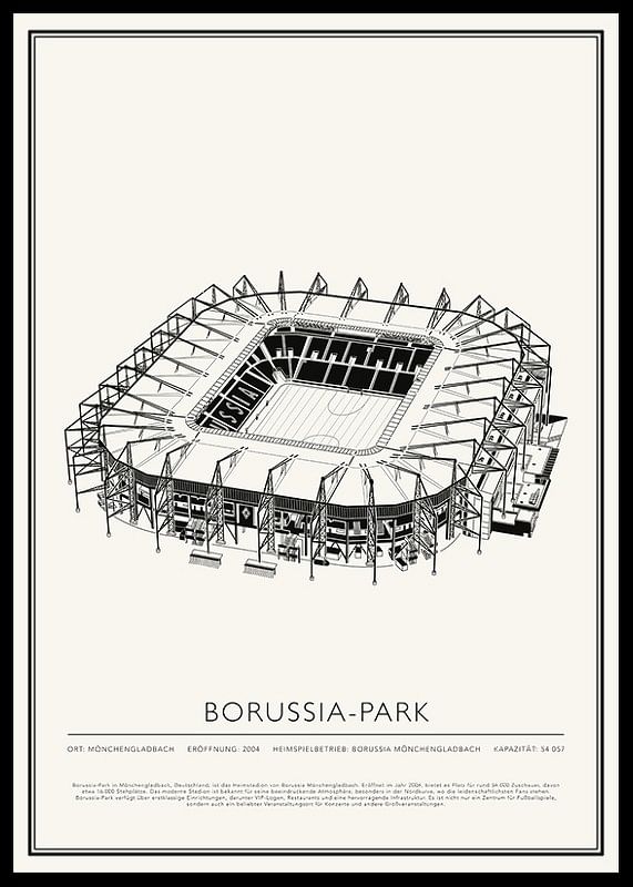 Borussia-Park Vintage Skizze Poster-12