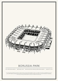 Borussia-Park Vintage Skizze Poster-1