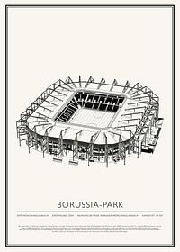 Borussia-Park Vintage Skizze Poster-1