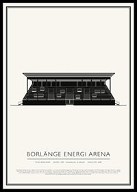 Borlänge Energi Arena Vintage Skiss poster-0
