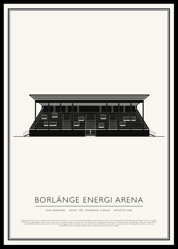 Borlänge Energi Arena Vintage Skiss poster-12