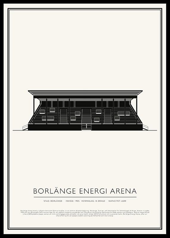 Borlänge Energi Arena Vintage Skiss poster-12
