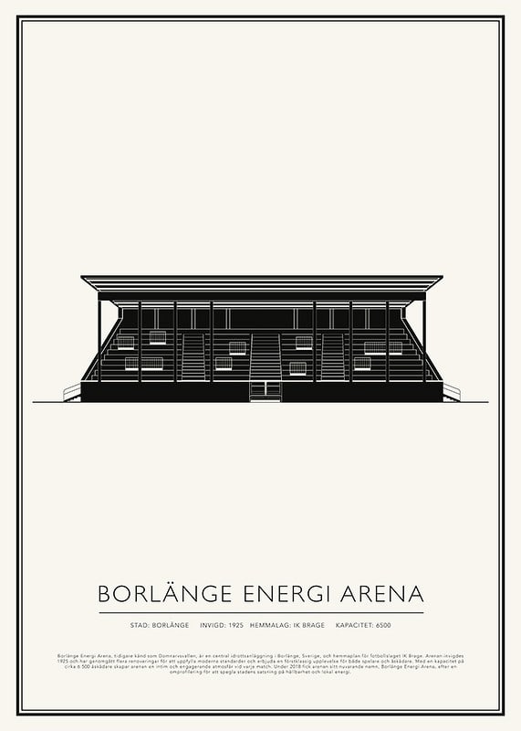 Poster Borlänge Energi Arena Vintage Skiss 01 SE