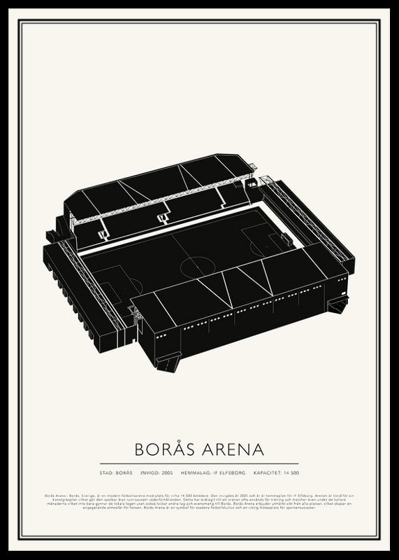 Borås Arena Vintage Skiss poster-12