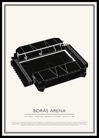 Borås Arena Vintage Skiss poster-0