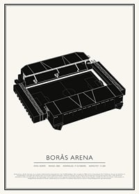 Borås Arena Vintage Skiss poster-1